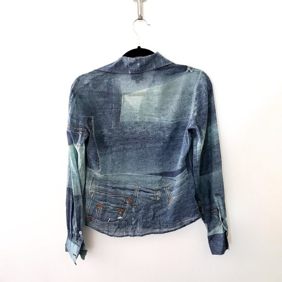 cavalli blouse denim pattern - Picture 3 of 11